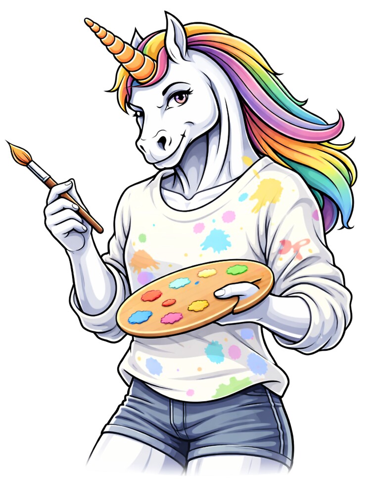 Painting Unicorn Aesthetic – Cute Creative Art Lover Design by ColorSplash123 T-Shirts, Hoodie, Sweatshirt (Image 3)