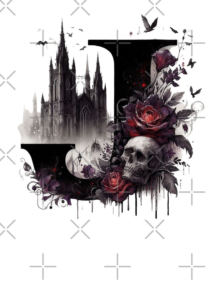Gothic Halloween Skull and Roses J by CultDigHoriz T-Shirts, Hoodie, Sweatshirt | BlankRebels.com (Image 3)