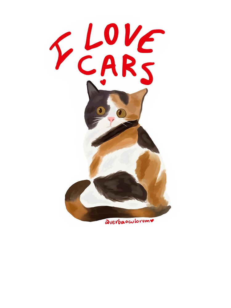 I love Cars cat sticker calico cat cat lover by VerbaOculorum