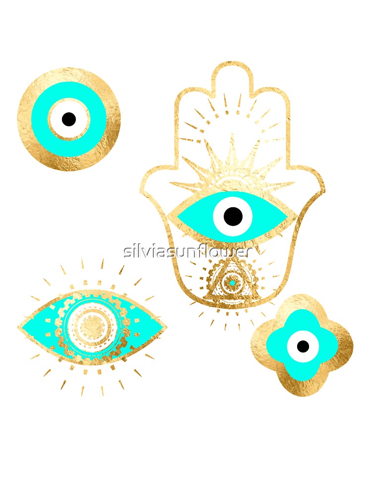 Evil Eye Hamsa Nazar Protection by silviasunflower T-Shirts, Hoodie, Sweatshirt | BlankRebels.com (Image 3)