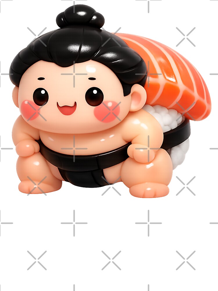 Cute Sushi Sumo | Kawaii Fun Salmon Nigiri Sushi Character by Moons Studio T-Shirts, Hoodie, Sweatshirt (Image 3)
