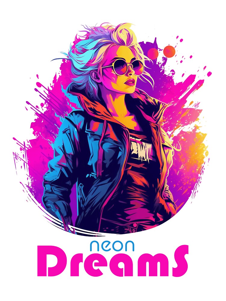 Neon Dreams Hap Neon Cyberpunk Girl T-Shirts, Hoodie, Sweatshirt