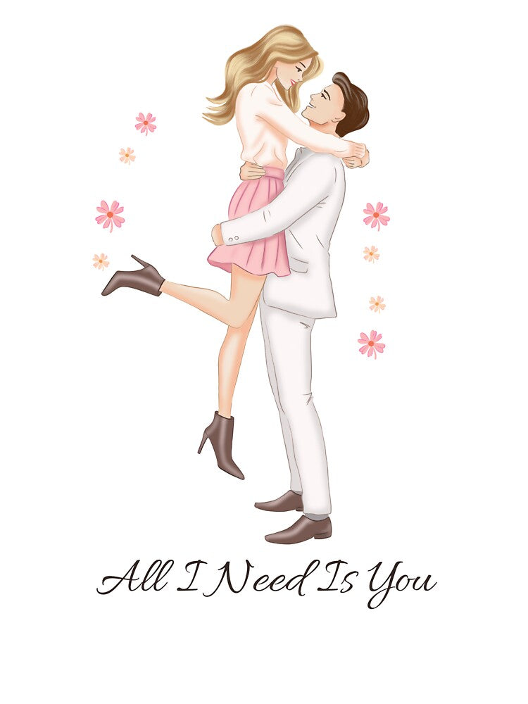 All I Need Is You – Romantic Couple Illustration T-Shirt by RitaRuni1992 Hoodie, Sweatshirt | BlankRebels.com (Image 3)