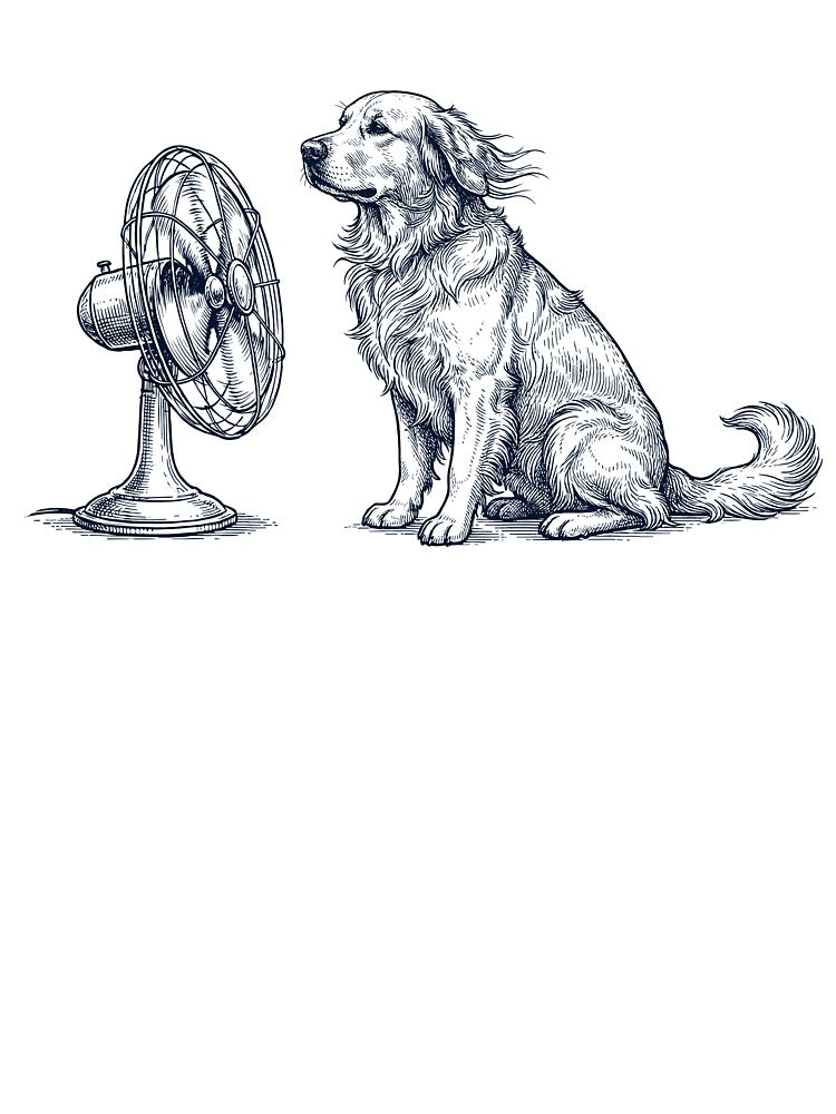 Vintage Golden Retriever With Fan Dog Mom Dad by DoodleTortle T-Shirts, Hoodie, Sweatshirt | BlankRebels.com (Image 3)