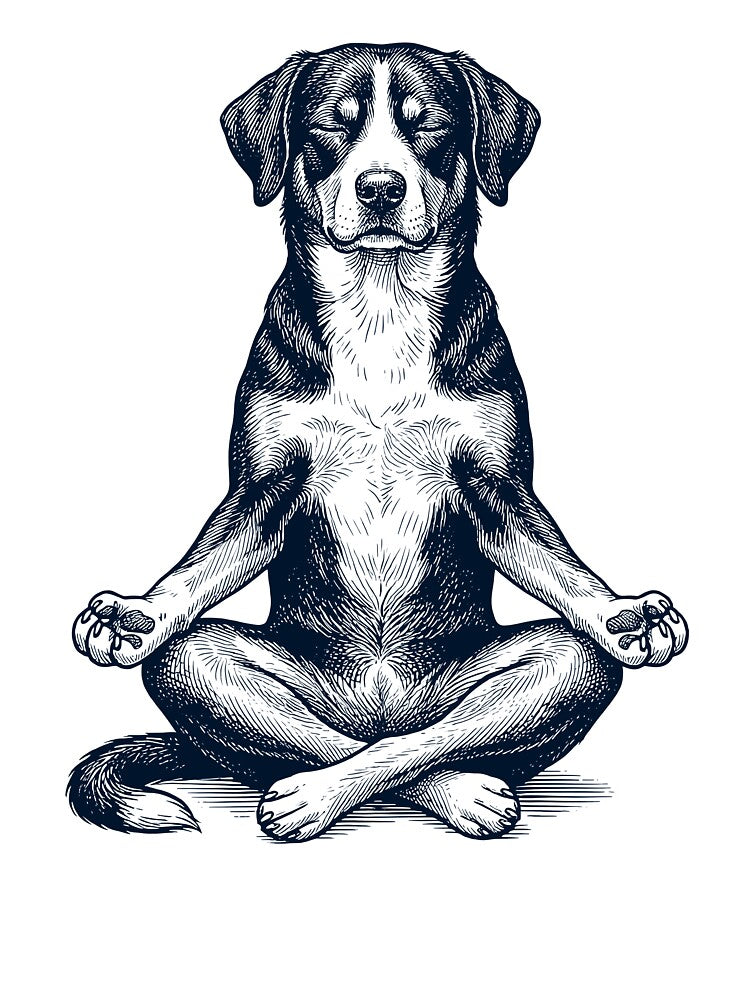 Vintage Entlebucher Mountain Dog Yoga Lotus Meditation Dog Lover by DoodleTortle T-Shirts, Hoodie, Sweatshirt (Image 3)