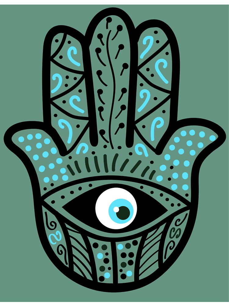 Evil Eye - sage green, hand by BecAnd T-Shirts, Hoodie, Sweatshirt | BlankRebels.com (Image 3)