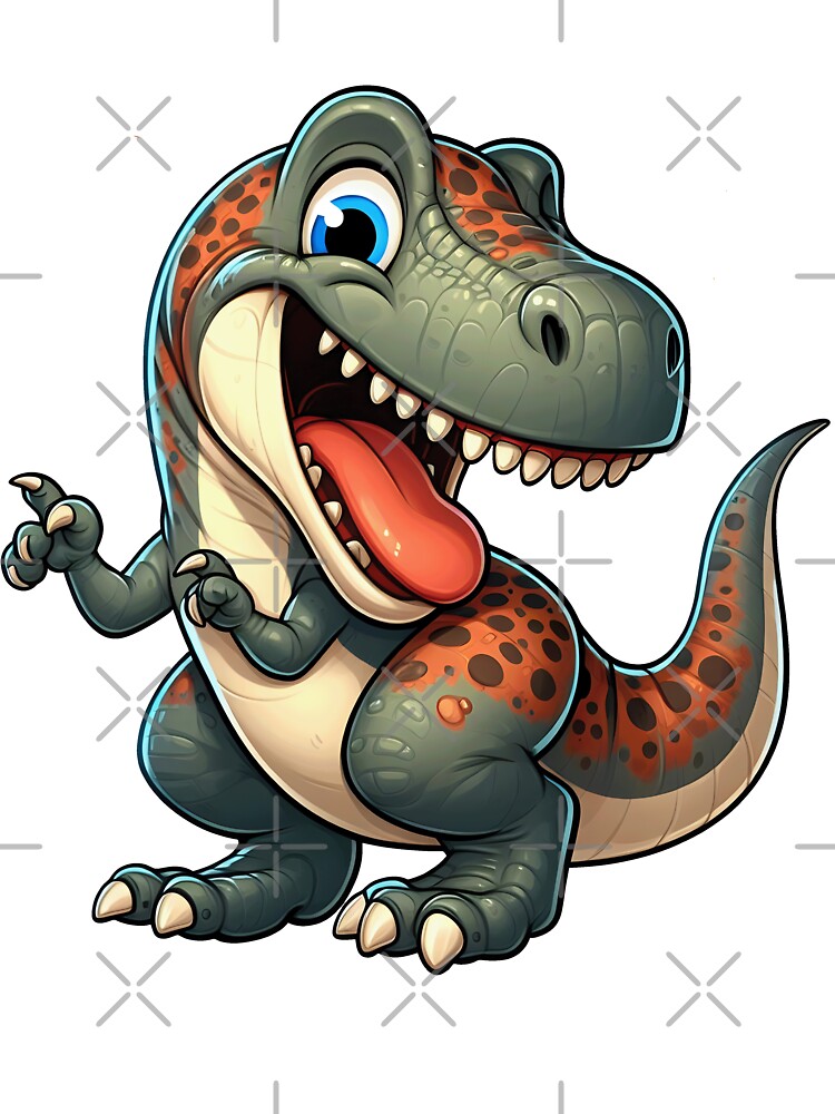 Cute Cartoon T-Rex Dinosaur Clipart – Adorable Smiling Dino with Tongue Out Illustration by LunaPixelStudio... (Image 3)