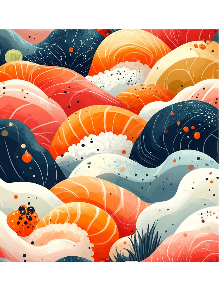 Abstract Sushi Pattern Japanese Food by MIXER'07 T-Shirts, Hoodie, Sweatshirt | BlankRebels.com (Image 3)