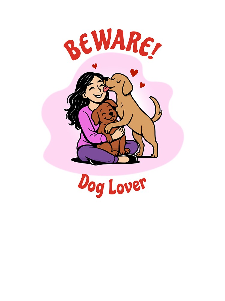 Beware! Dog Lover Girl | Cute Pet Art by Lily's World