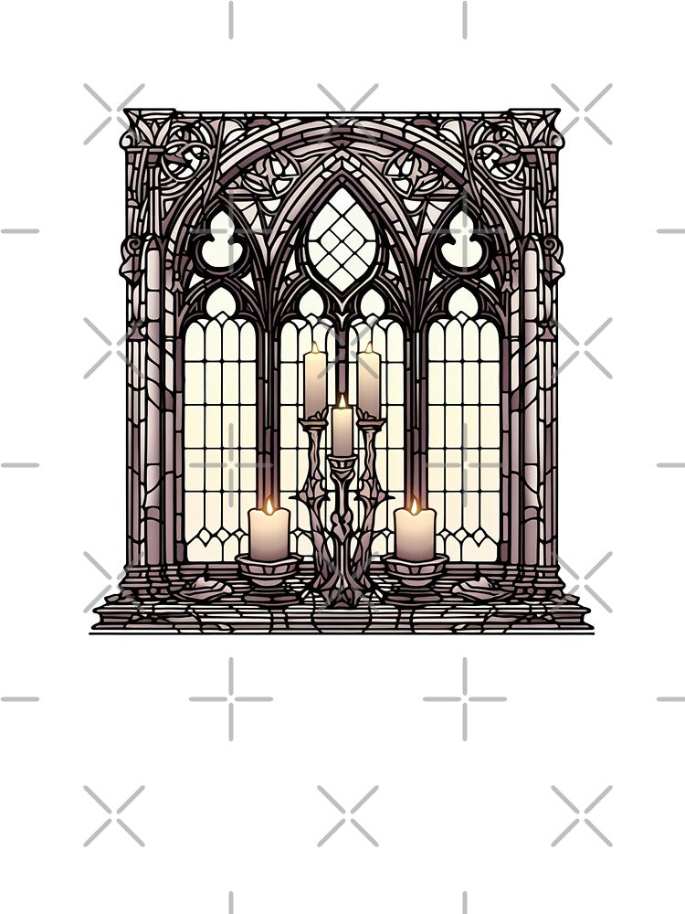 Gothic glass window with candles by FatBirdie T-Shirts, Hoodie, Sweatshirt | BlankRebels.com (Image 3)
