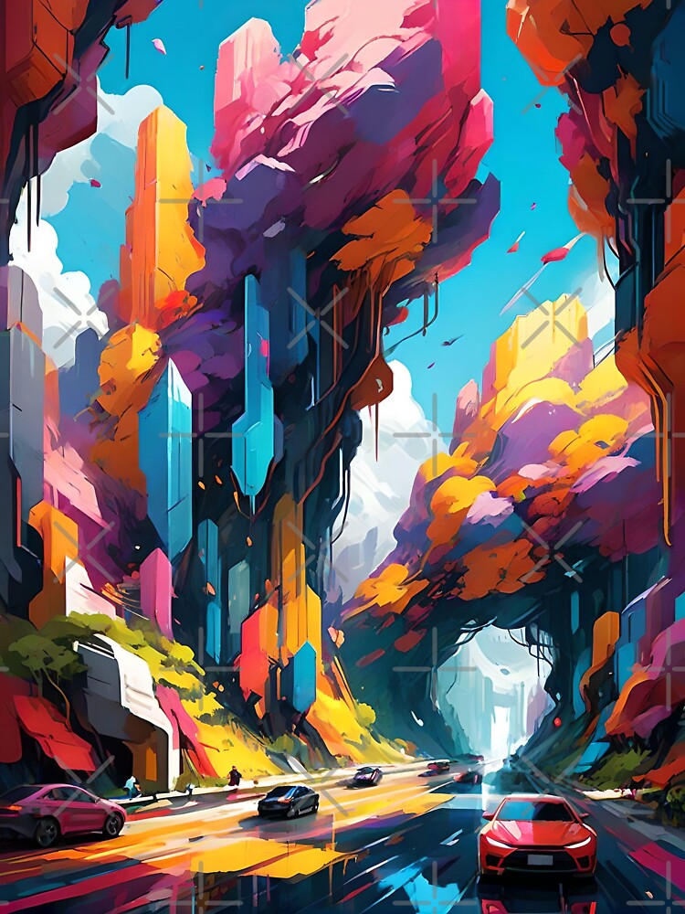 Colorful Abstract Highway Art by Esterlane T-Shirts, Hoodie, Sweatshirt | BlankRebels.com (Image 3)