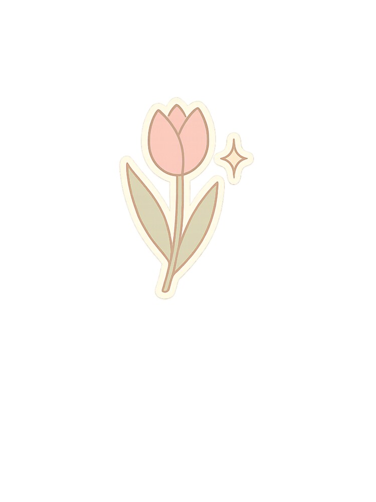 Tulip with Sparkle – Minimal Aesthetic Flower Sticker by lolabrog T-Shirts, Hoodie, Sweatshirt | BlankRebels.com (Image 3)