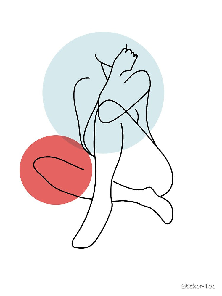 woman lineart body lineart minimal by Sticker-Tee