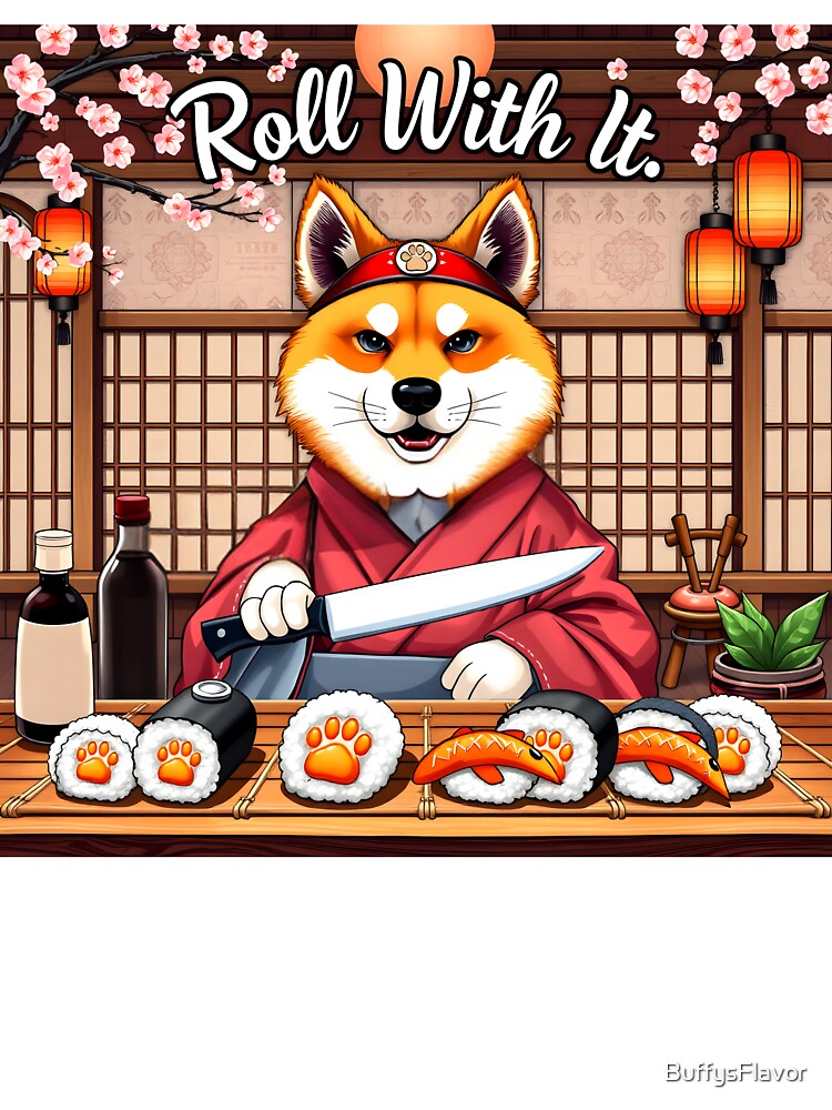Roll With It Sushi Dog Humor by BuffysFlavor T-Shirts, Hoodie, Sweatshirt | BlankRebels.com (Image 3)