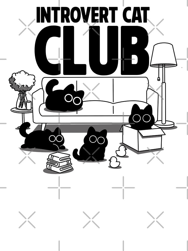 Introvert Cat Club by Artthree T-Shirts, Hoodie, Sweatshirt | BlankRebels.com (Image 3)