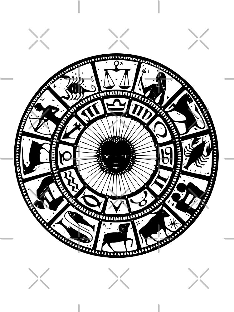Vintage Zodiac Wheel with all 12 signs -- Black by MagicStrawberry T-Shirts, Hoodie, Sweatshirt | BlankRebels.com (Image 3)