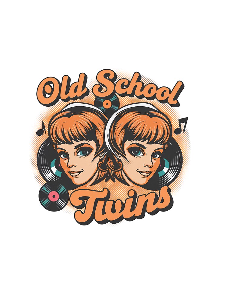 Vintage Old School Twins Graphic T-Shirt, Retro 70s Music Vinyl Records Design, Cool Trendy Music Lover Tee,... (Image 3)