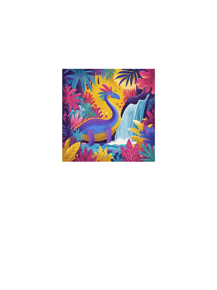 Colorful Parasaurolophus by Tropical Waterfall by Bambear T-Shirts, Hoodie, Sweatshirt | BlankRebels.com (Image 3)