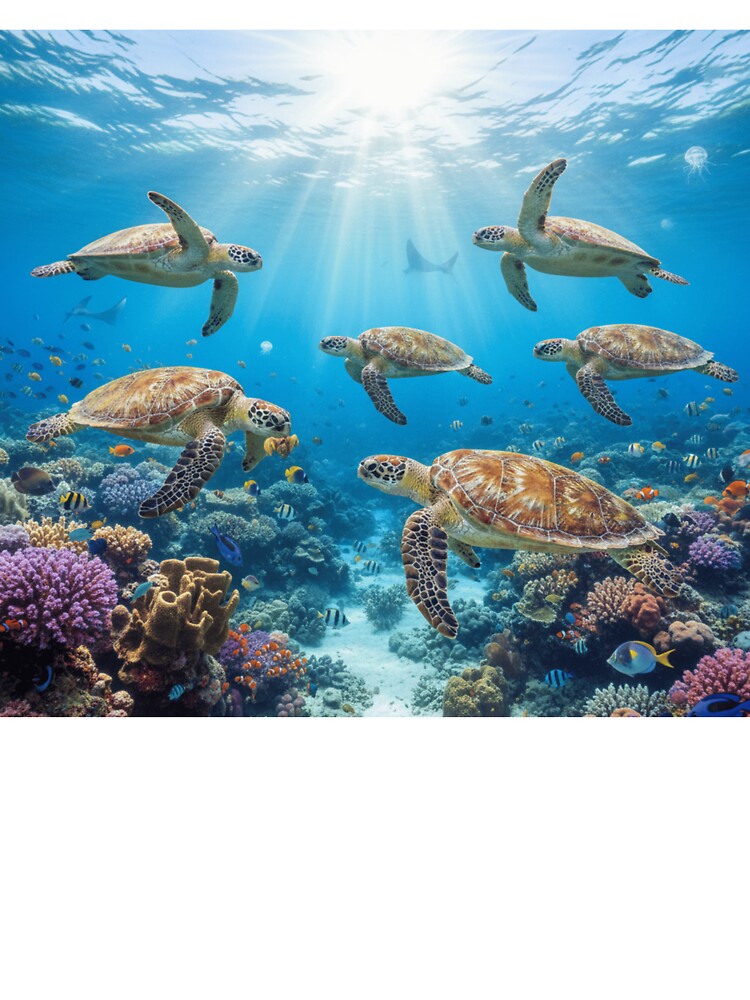 Sea Turtles Above Coral Reef by JuViRo T-Shirts, Hoodie, Sweatshirt | BlankRebels.com (Image 3)