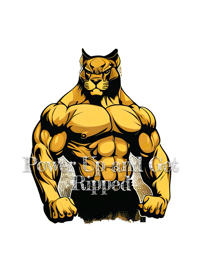 Power Up and Get RippedDesignBodybuilding Fitness Gym Workout Exercise Merch Print Design by tengamerx... (Image 3)