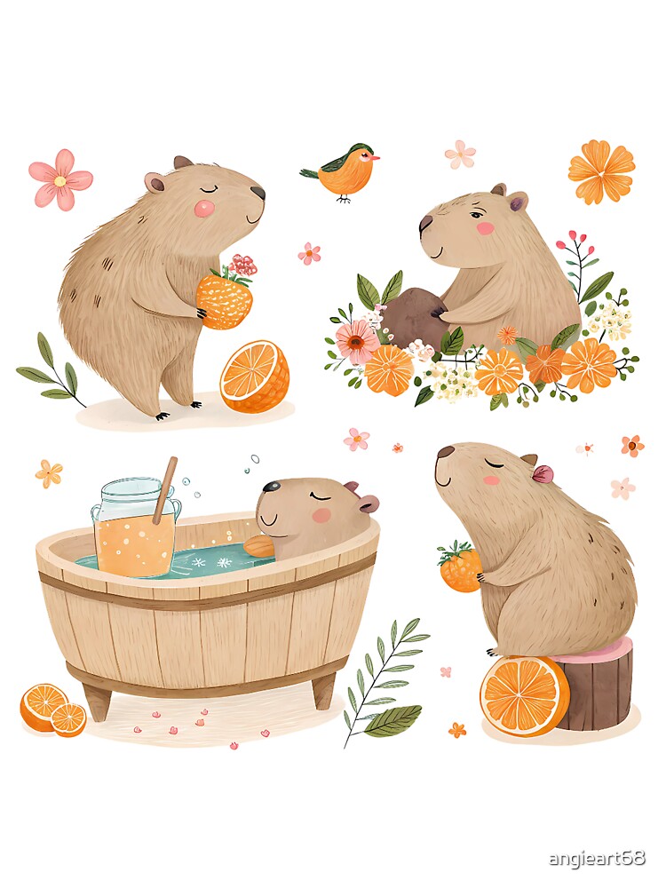 A0734 Sparkly Capybara Moment Cute Glitter Capybara Art Relaxing Animal T-Shirts, Hoodie, Sweatshirt