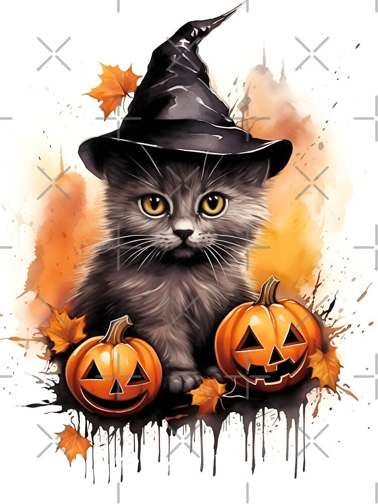 cute black cat and pumpkin halloween print by dcrc T-Shirts, Hoodie, Sweatshirt | BlankRebels.com (Image 3)
