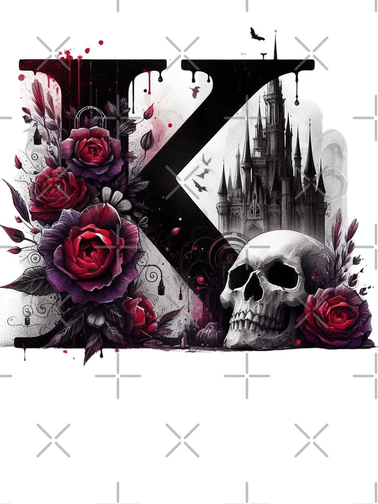 Gothic Halloween Skull and Roses K by CultDigHoriz T-Shirts, Hoodie, Sweatshirt | BlankRebels.com (Image 3)