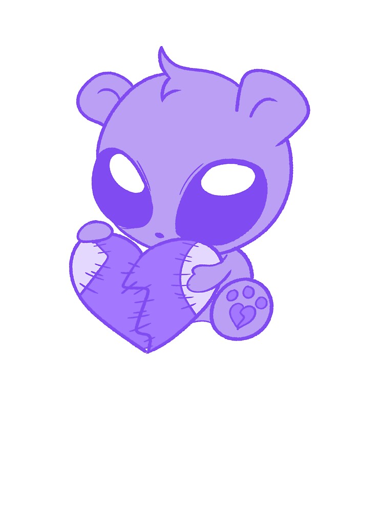 Broken Hearted Bear (purple) by gross-girl99 T-Shirts, Hoodie, Sweatshirt | BlankRebels.com (Image 3)