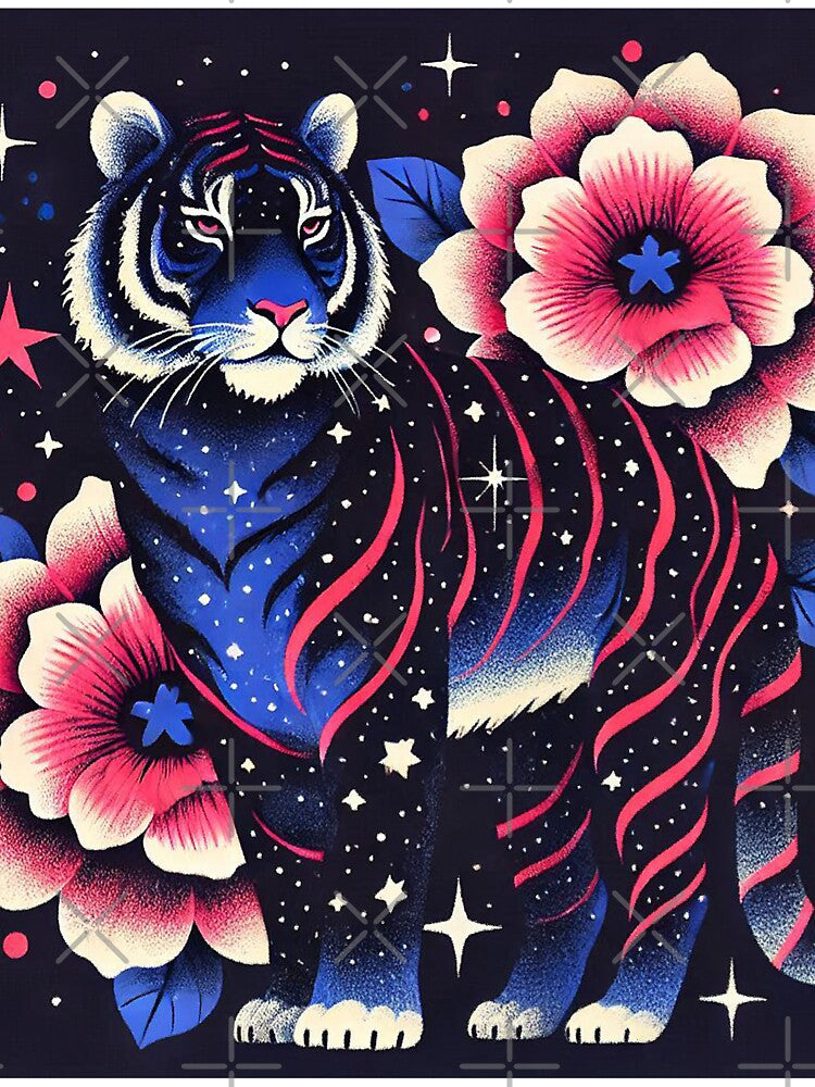 Tattoo Style Tiger and Roses by zzz888 T-Shirts, Hoodie, Sweatshirt | BlankRebels.com (Image 3)