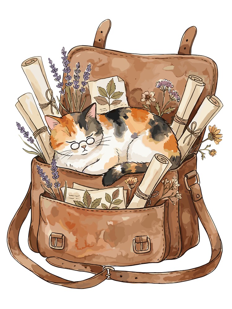 Light Academia: Scholarly Calico Cat by bapupa T-Shirts, Hoodie, Sweatshirt | BlankRebels.com (Image 3)