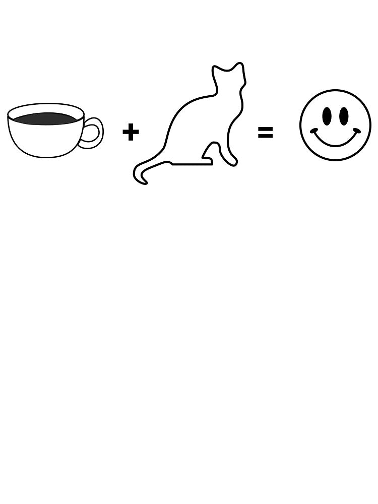 Coffee + Cat = Happiness Funny Cat by Sachie's Studio