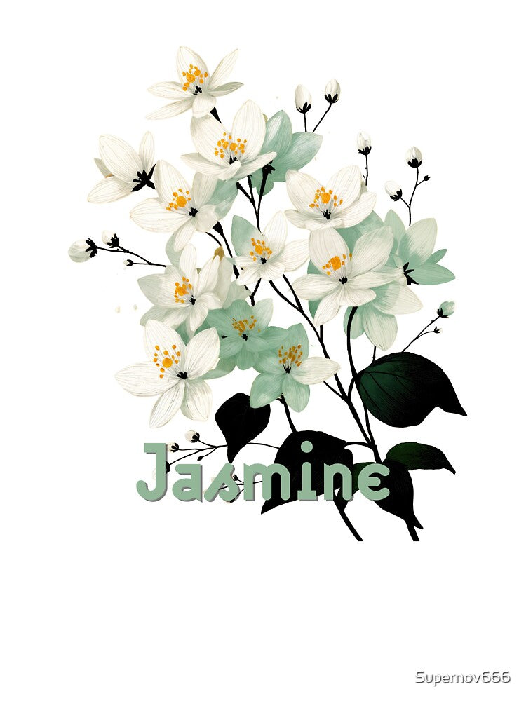 Jasmine – Elegant Floral Botanical Art by ForeverPrintsOK T-Shirts, Hoodie, Sweatshirt | BlankRebels.com (Image 3)