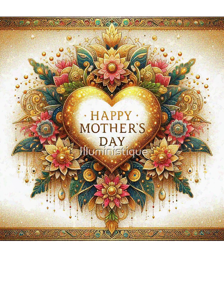 Mothers Day Floral Golden Heart by Illuministique T-Shirts, Hoodie, Sweatshirt | BlankRebels.com (Image 3)