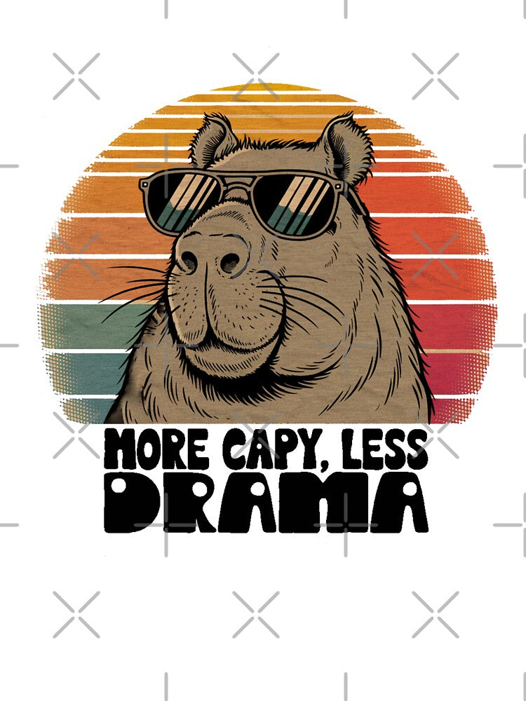 Retro Capybara Vibes - Cool Sunset Sunglasses Design by CircinusStore T-Shirts, Hoodie, Sweatshirt (Image 3)