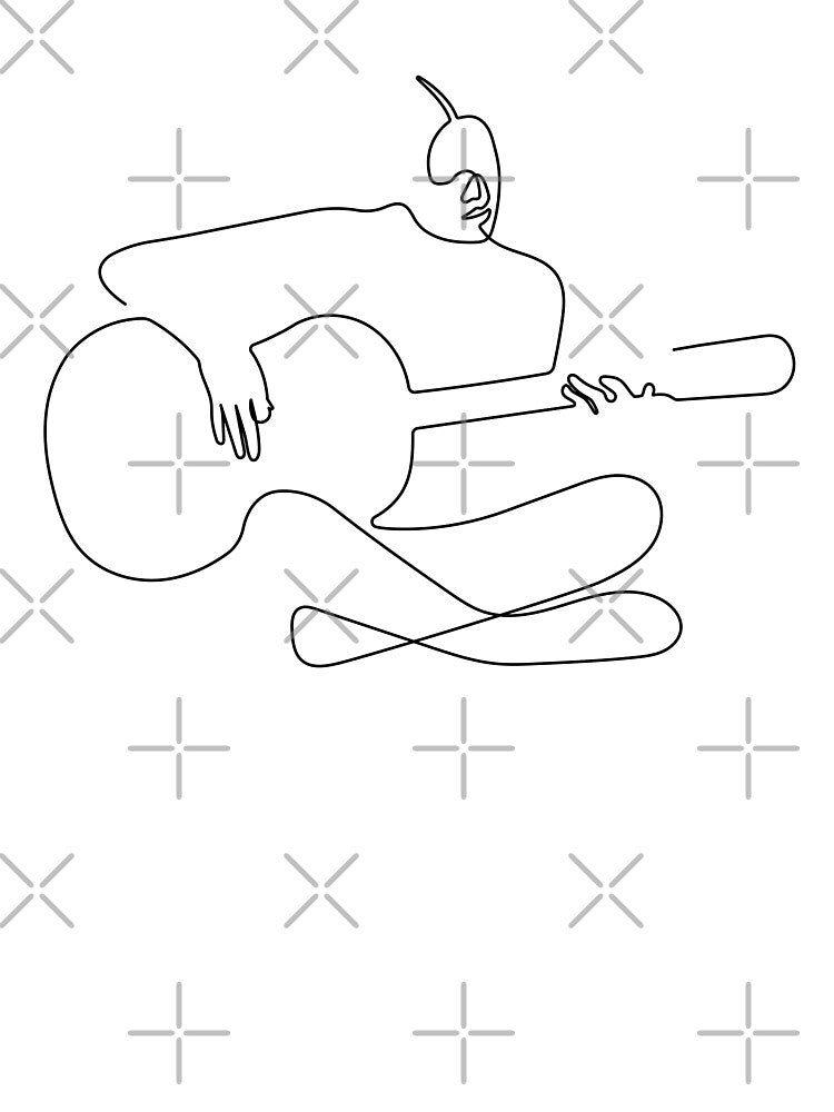 Guitarist | One Line Drawing | One Line Art | Minimal | Minimalist by One-Line-Artist T-Shirts, Hoodie, Sweatshirt (Image 3)