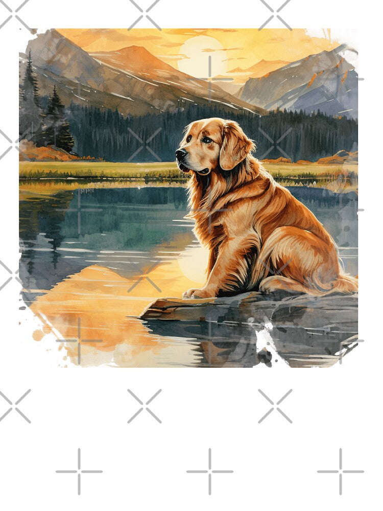 Golden Retriever Watercolor Mountain Forest View by TheAnimalZ00 T-Shirts, Hoodie, Sweatshirt | BlankRebels.com (Image 3)