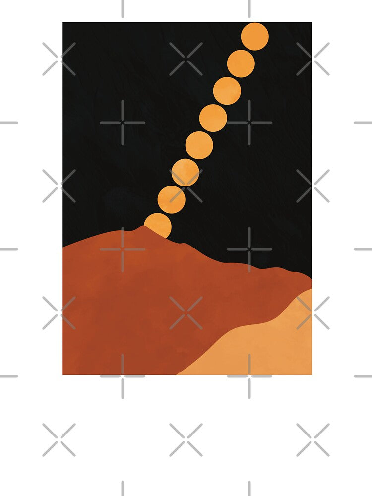 Mountain Hill, Moon, Terracotta, Minimalist Artwork by technicolorable_art T-Shirts, Hoodie, Sweatshirt (Image 3)