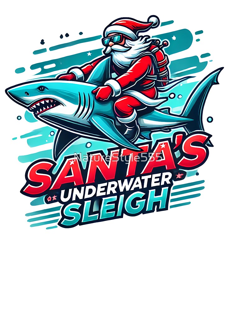 Santa's Shark Sleigh Adventure by NatureStyle555 T-Shirts, Hoodie, Sweatshirt | BlankRebels.com (Image 3)