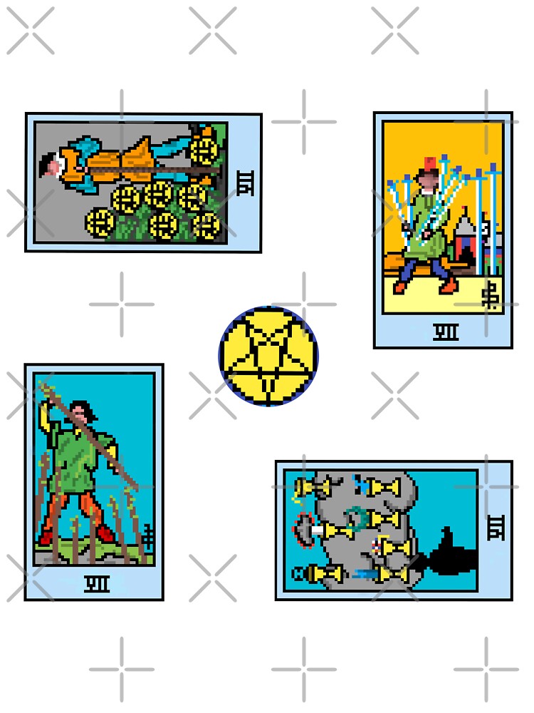 Pixel Waite Tarot Minor Arcana Sevens - 80th Sticker Pack and Magnets by Pixel Waite T-Shirts, Hoodie, Sweatshirt (Image 3)
