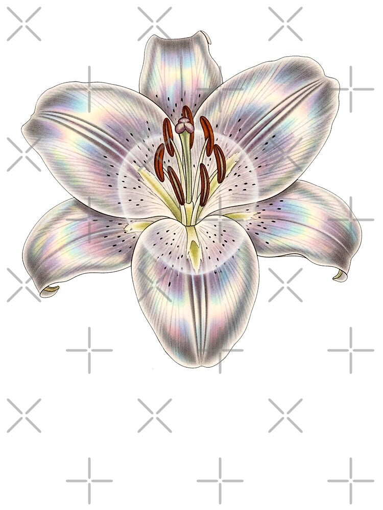 Opal Moonstone Lily Flower - Vintage Jewel Botany & Crystal Alchemy by Credisaim T-Shirts, Hoodie, Sweatshirt (Image 3)