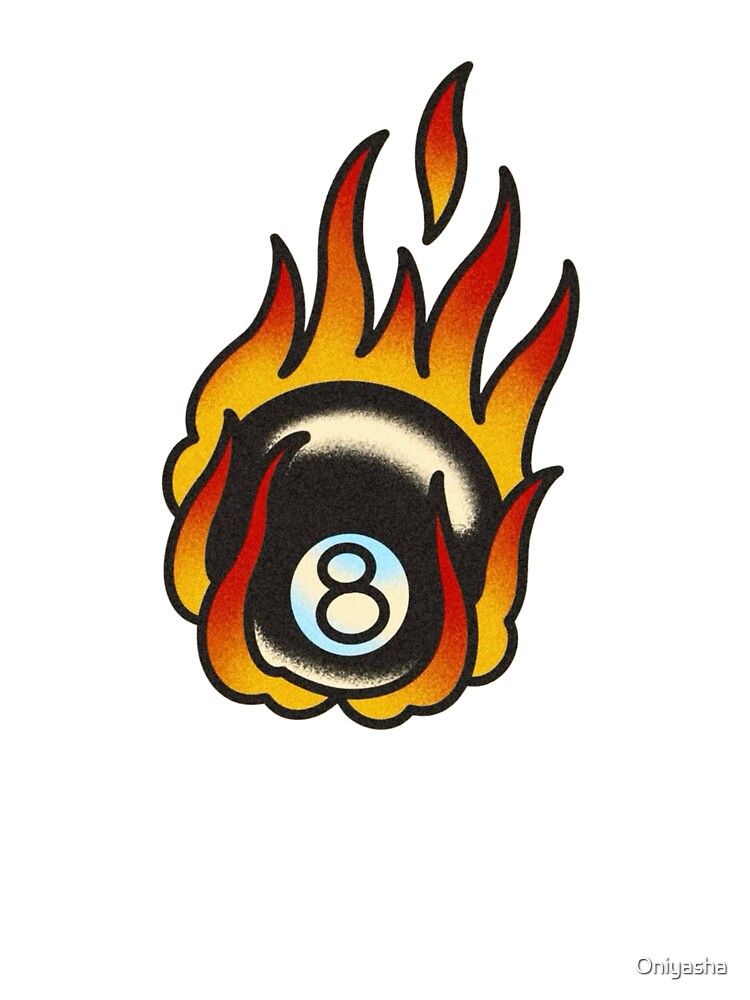 Flaming 8 Ball Tattoo Style by Oniyasha T-Shirts, Hoodie, Sweatshirt | BlankRebels.com (Image 3)