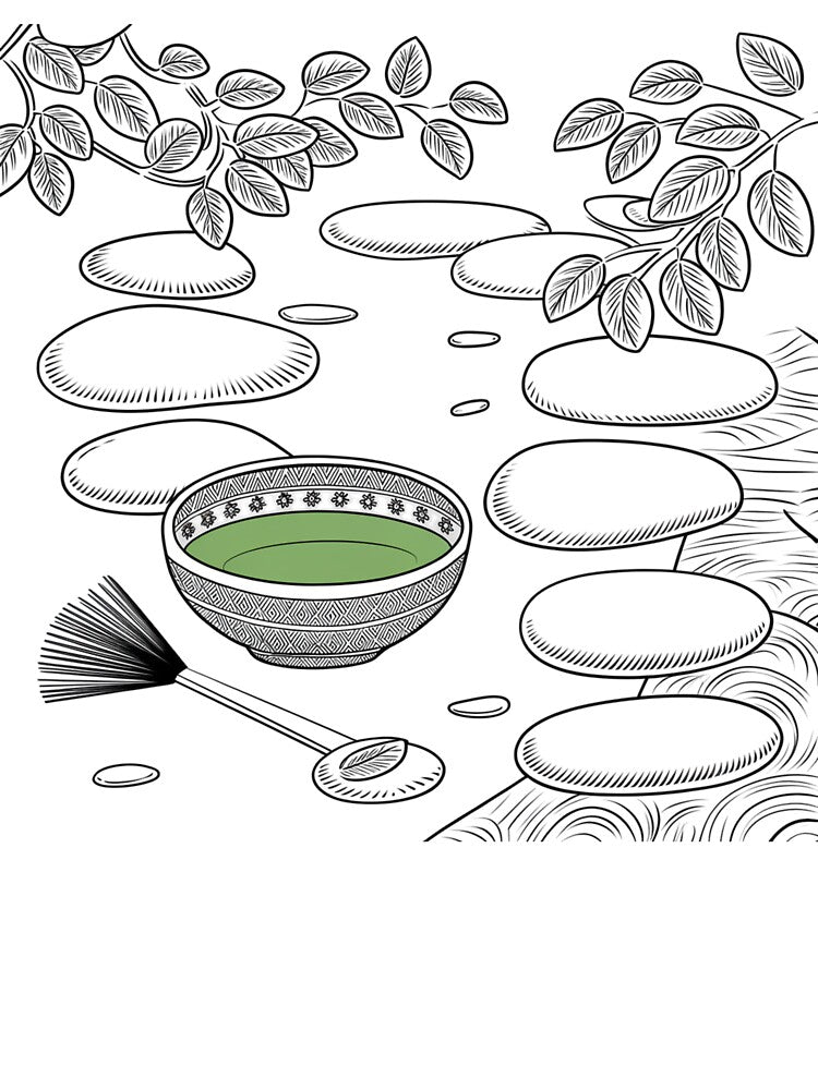 Zen Garden with Matcha Tea Bowl by RoxyBlazeArt14 T-Shirts, Hoodie, Sweatshirt | BlankRebels.com (Image 3)