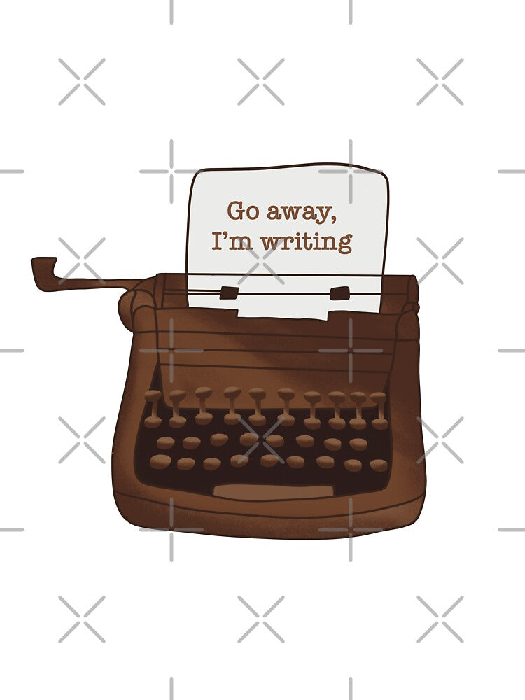 Typewriter Go Away I'm Writing Writers Aesthetic Vintage by BooksAndFlowers T-Shirts, Hoodie, Sweatshirt (Image 3)