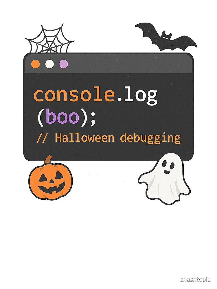 Programmer Humor Tech Shirt Halloween Console Log Debugging by shashtopia