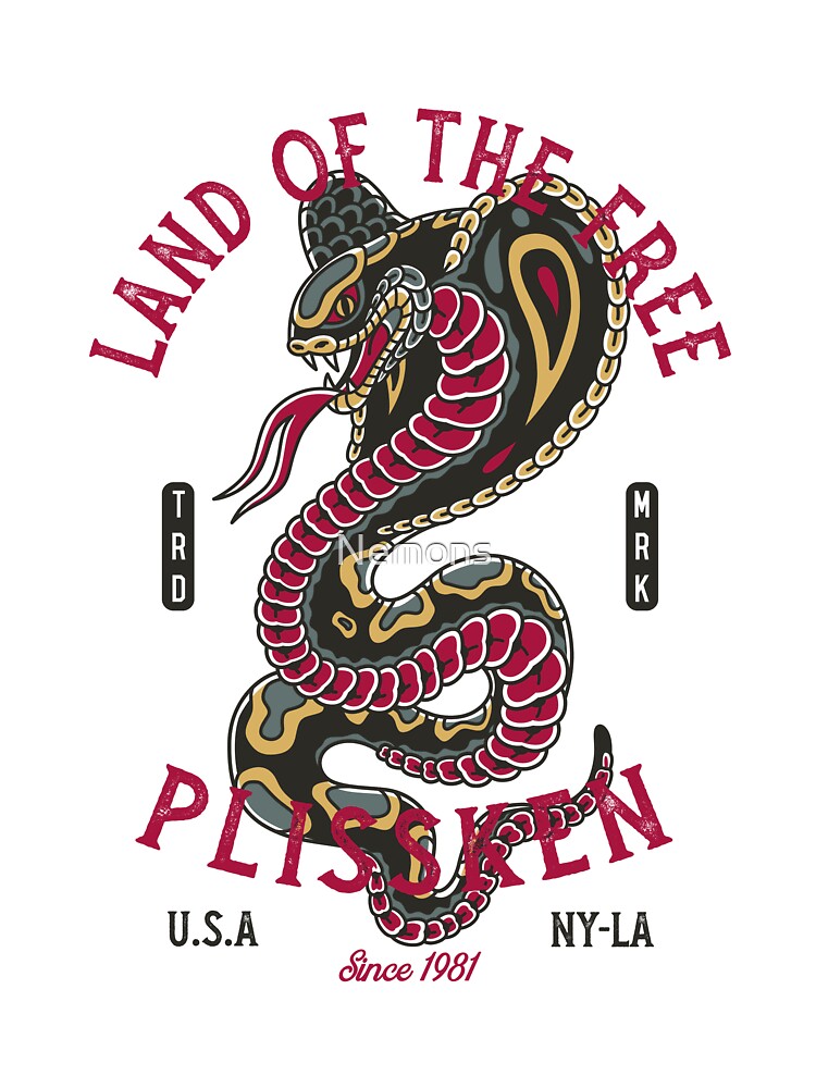 Cobra Traditional Tattoo Snake - Land of the Free by Nemons T-Shirts, Hoodie, Sweatshirt | BlankRebels.com (Image 3)