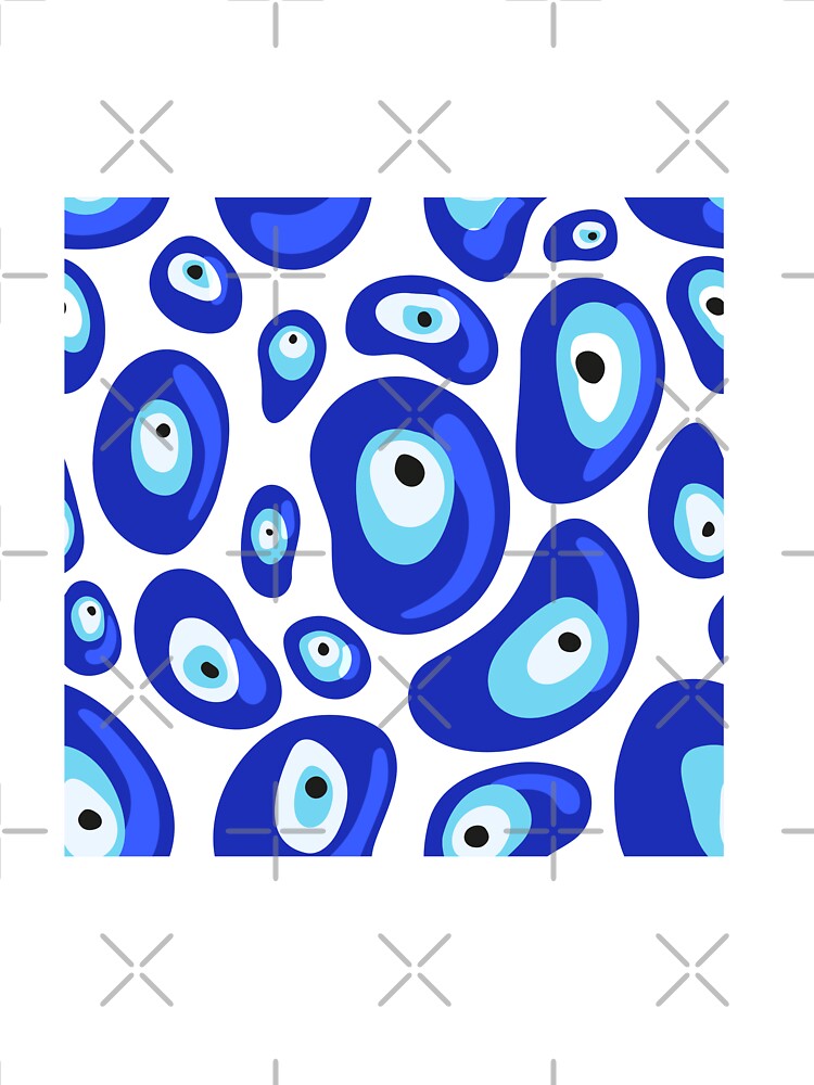 Blue Evil Eye Protection Pebbles Patterns With No Background by ruepix T-Shirts, Hoodie, Sweatshirt (Image 3)