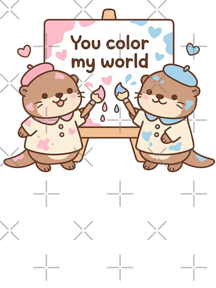Cute Otter Couple in Love – Valentine’s Romantic Design by Nice Vibes Prints T-Shirts, Hoodie, Sweatshirt (Image 3)