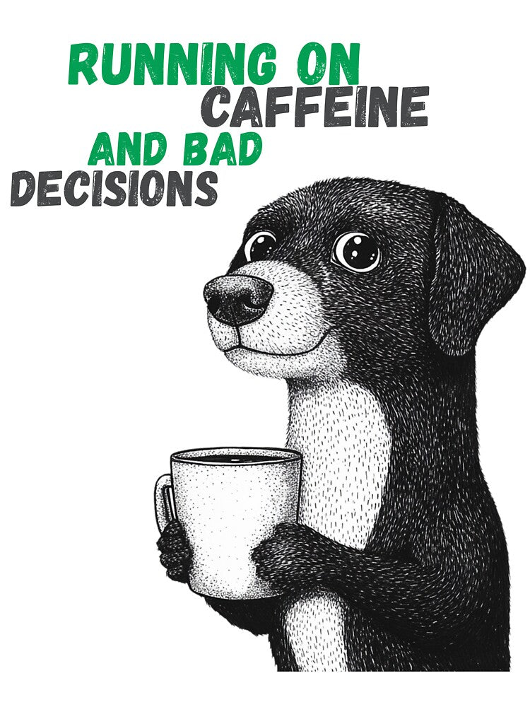 Running on caffeine and bad decisions. Funny dog. by tiny-beast-art T-Shirts, Hoodie, Sweatshirt | BlankRebels.com (Image 3)