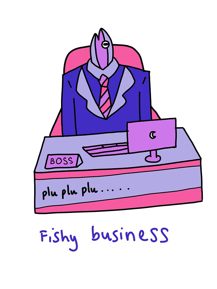 Fishy Business Funny Office Boss Cartoon by Baby-Care