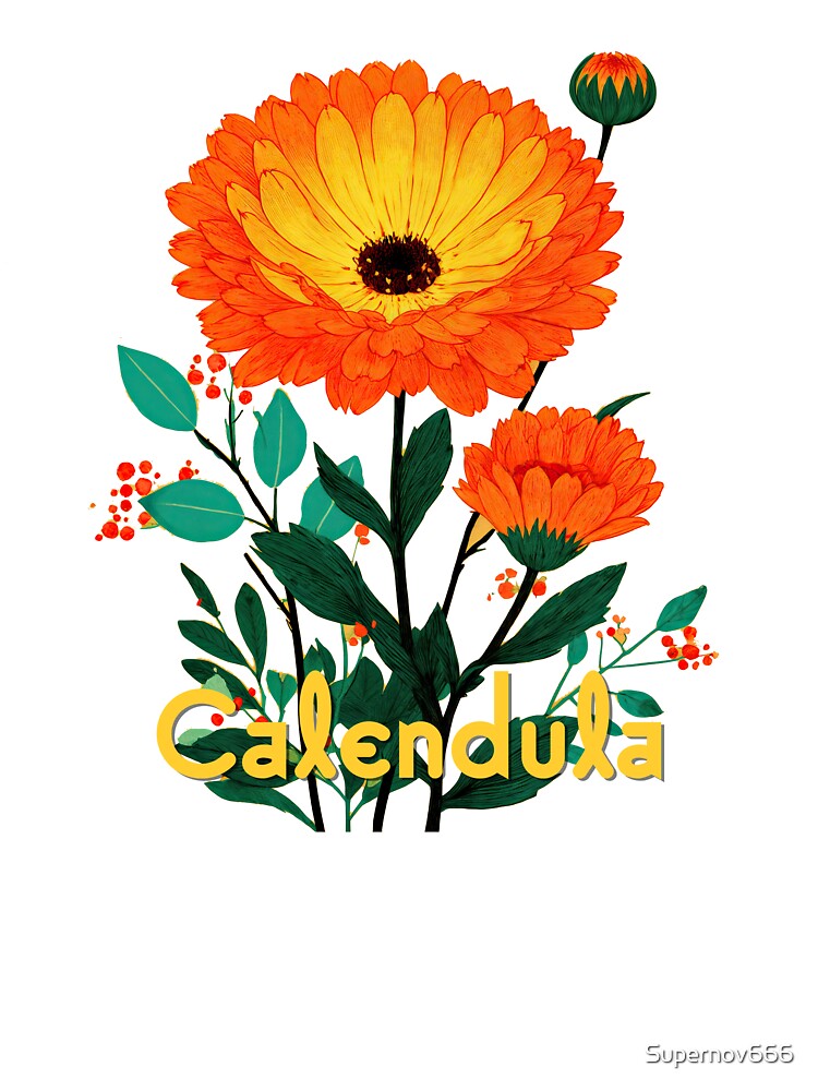 Calendula – Golden Bloom Botanical Art by ForeverPrintsOK T-Shirts, Hoodie, Sweatshirt | BlankRebels.com (Image 3)